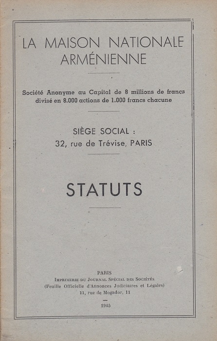 La Maison nationale arménienne --- Cliquer pour agrandir