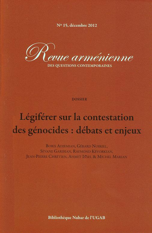 Revue arménienne des questions contemporaines --- Cliquer pour agrandir