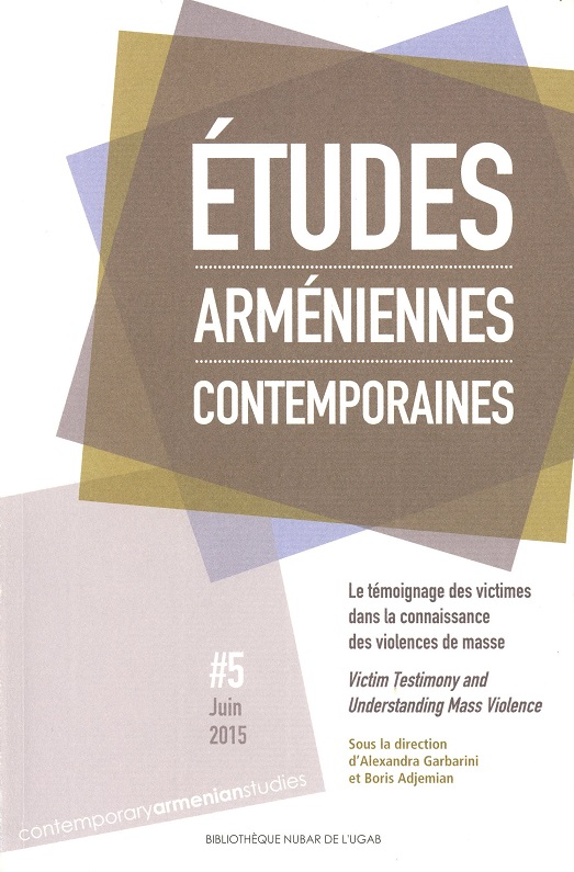 REVUE Etudes arméniennes contemporaines --- Cliquer pour agrandir