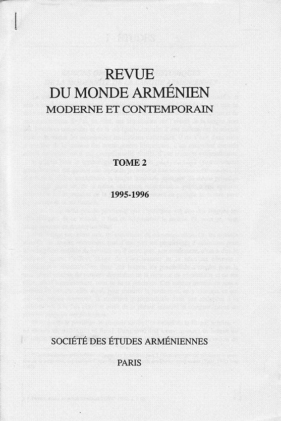 Revue Monde arménien moderne et contemporain --- Cliquer pour agrandir