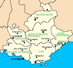 Carte de la Region Provence