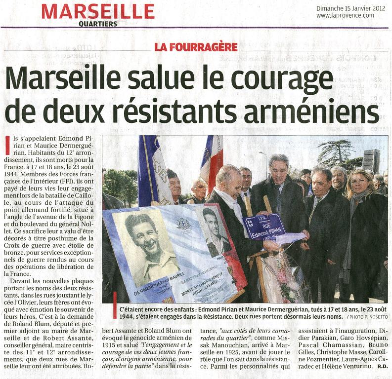 Article journal La Provence --- Cliquer pour agrandir