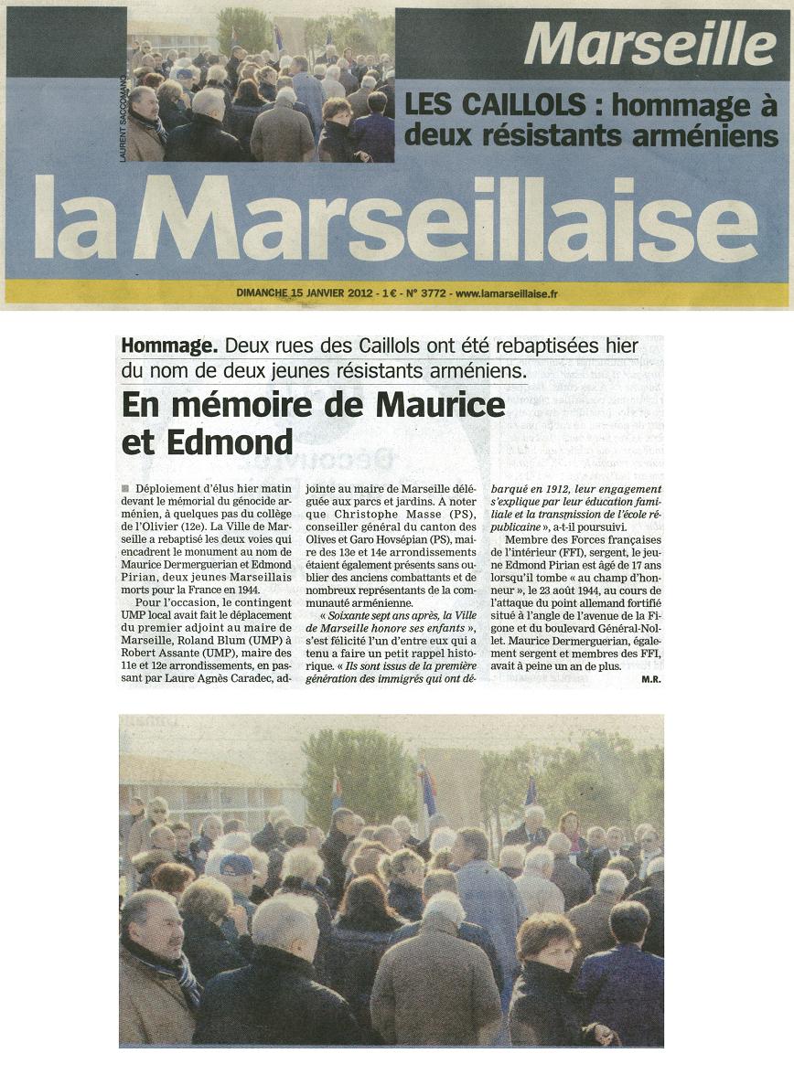 Article journal La Marseillaise --- Cliquer pour agrandir